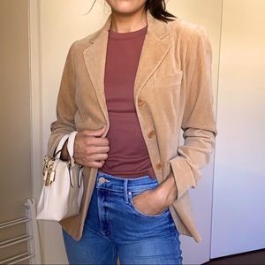 Theory Camel Velvet Blazer Size S